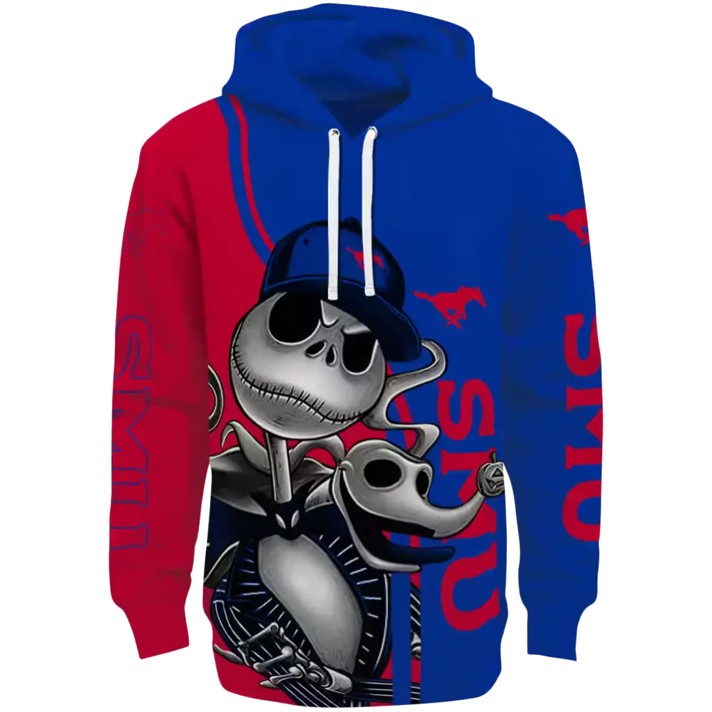 smu mustangs jack skellington blue hoodie best selling smu mustangs jack skellington blue hoodie best selling