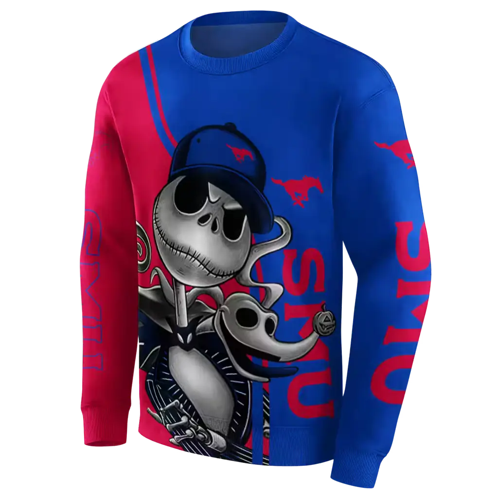 smu mustangs jack skellington blue hoodie new arrival smu mustangs jack skellington blue hoodie new arrival