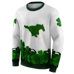 smu mustangs lucky motif white green hoodie best selling