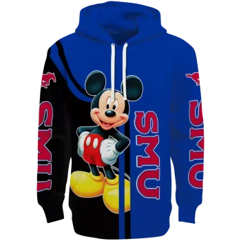 smu mustangs mickey mouse blue black hoodie best selling