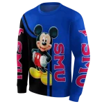 smu mustangs mickey mouse blue black hoodie best selling