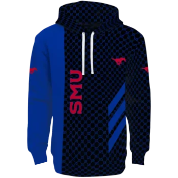 smu mustangs monogram pattern blue hoodie best selling