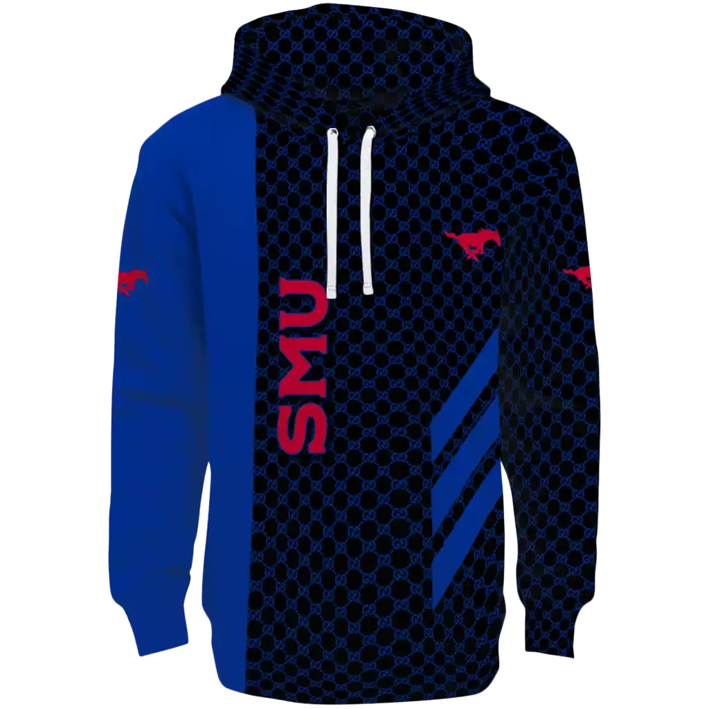 smu mustangs monogram pattern blue hoodie best selling smu mustangs monogram pattern blue hoodie best selling