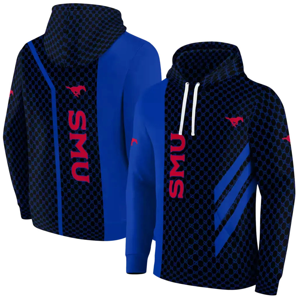 smu mustangs monogram pattern blue hoodie fashion forward smu mustangs monogram pattern blue hoodie fashion forward