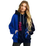 smu mustangs monogram pattern blue hoodie best selling