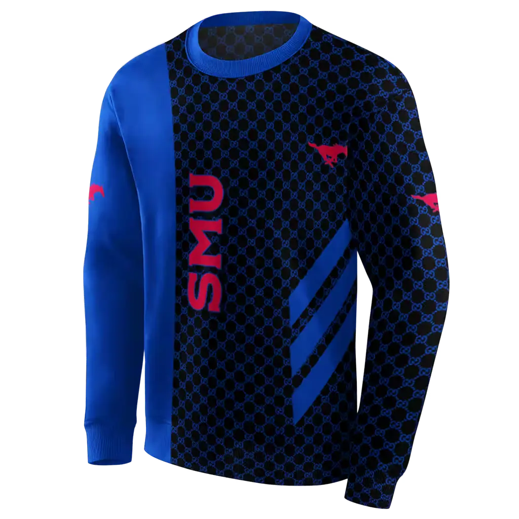 smu mustangs monogram pattern blue hoodie new arrival smu mustangs monogram pattern blue hoodie new arrival