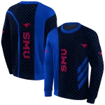 smu mustangs monogram pattern blue hoodie best selling