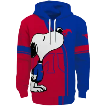 smu mustangs playful snoopy blue hoodie best selling