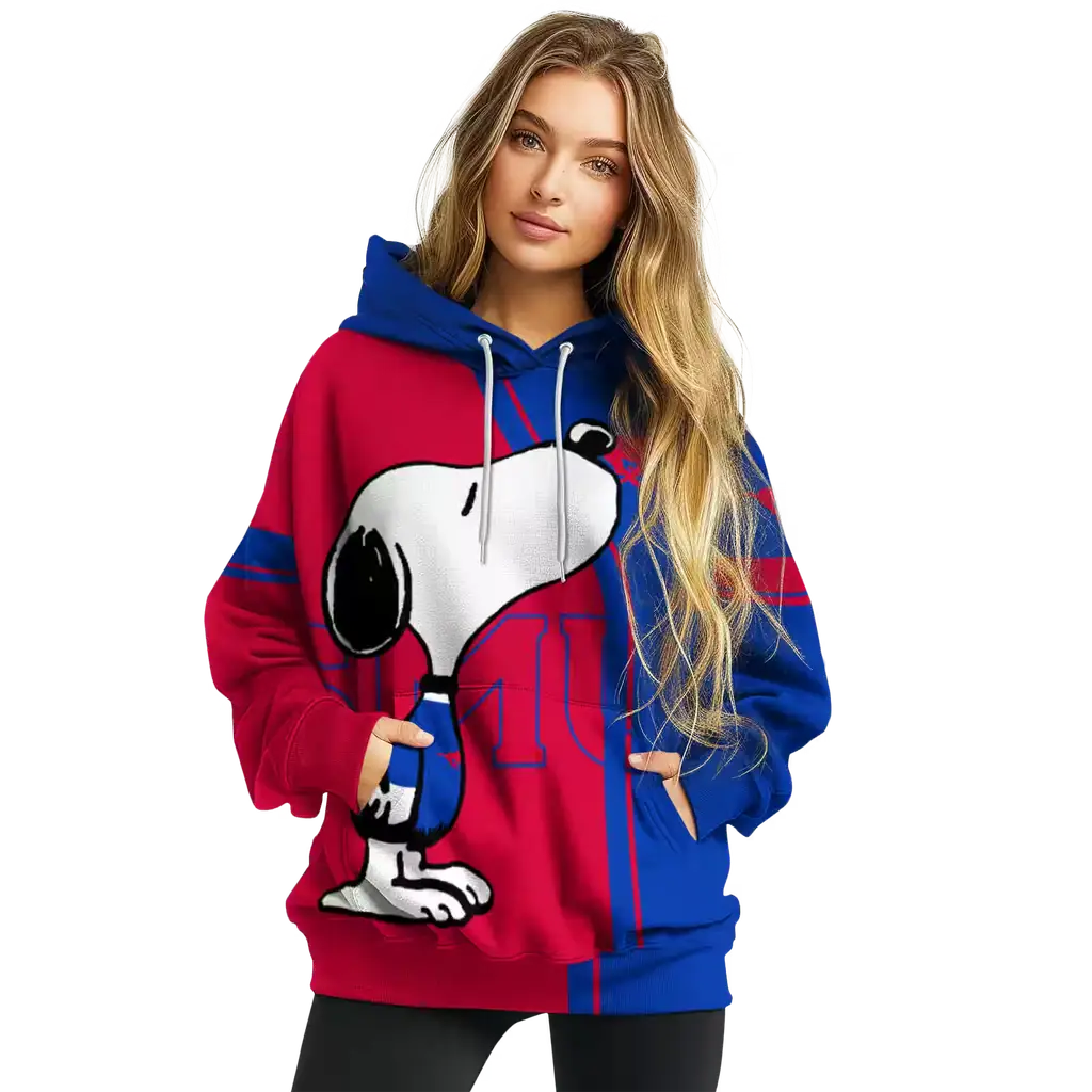 smu mustangs playful snoopy blue hoodie high quality smu mustangs playful snoopy blue hoodie high quality