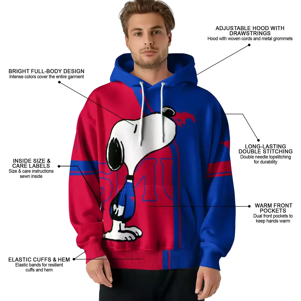 smu mustangs playful snoopy blue hoodie latest model smu mustangs playful snoopy blue hoodie latest model