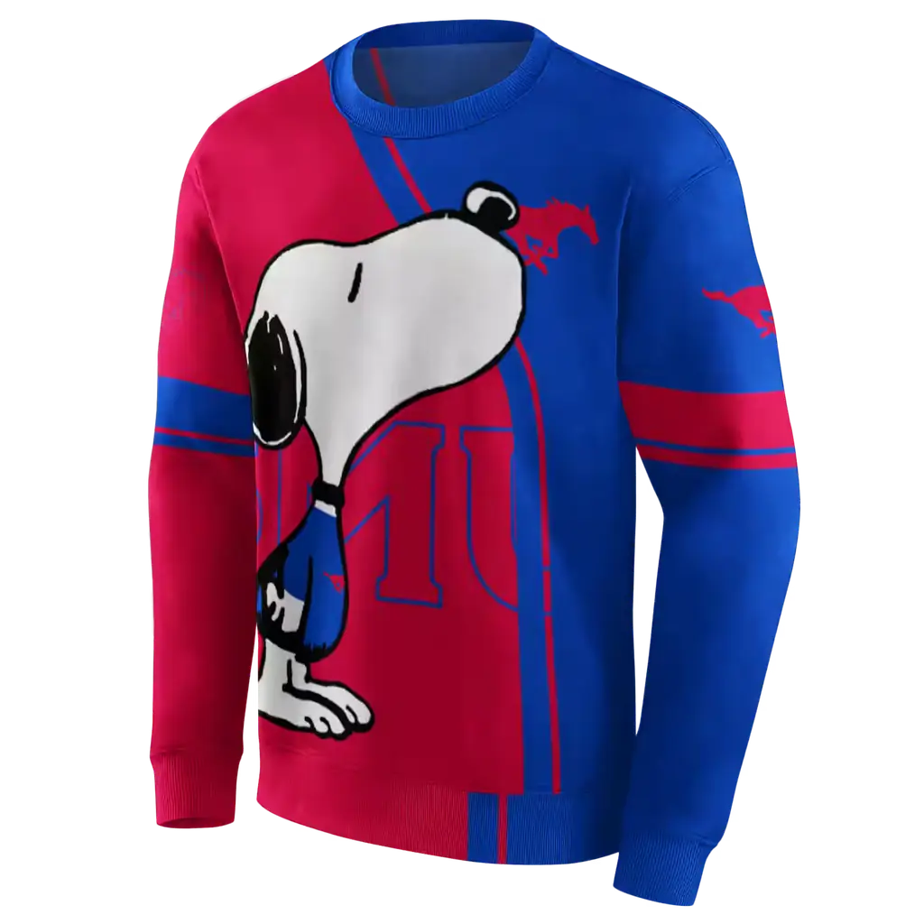 smu mustangs playful snoopy blue hoodie new arrival smu mustangs playful snoopy blue hoodie new arrival