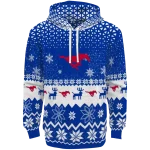 smu mustangs reindeer motif blue hoodie best selling