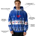 smu mustangs reindeer motif blue hoodie best selling