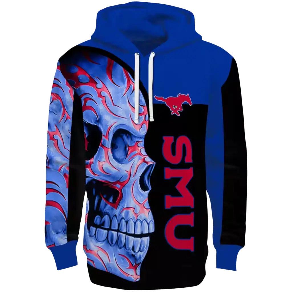 smu mustangs skull motif blue black hoodie best selling smu mustangs skull motif blue black hoodie best selling