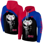 smu mustangs skull punisher red black hoodie best selling