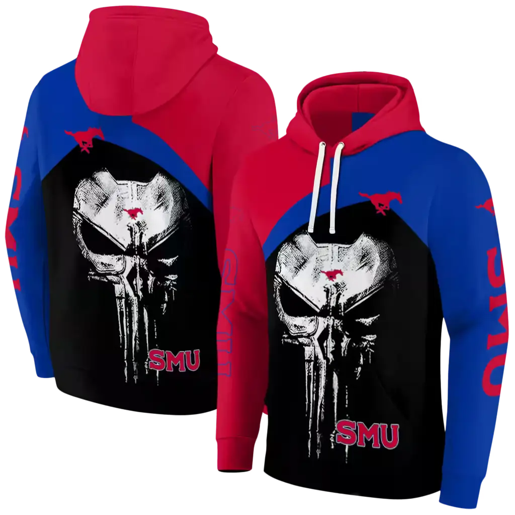 smu mustangs skull punisher red black hoodie fashion forward smu mustangs skull punisher red black hoodie fashion forward
