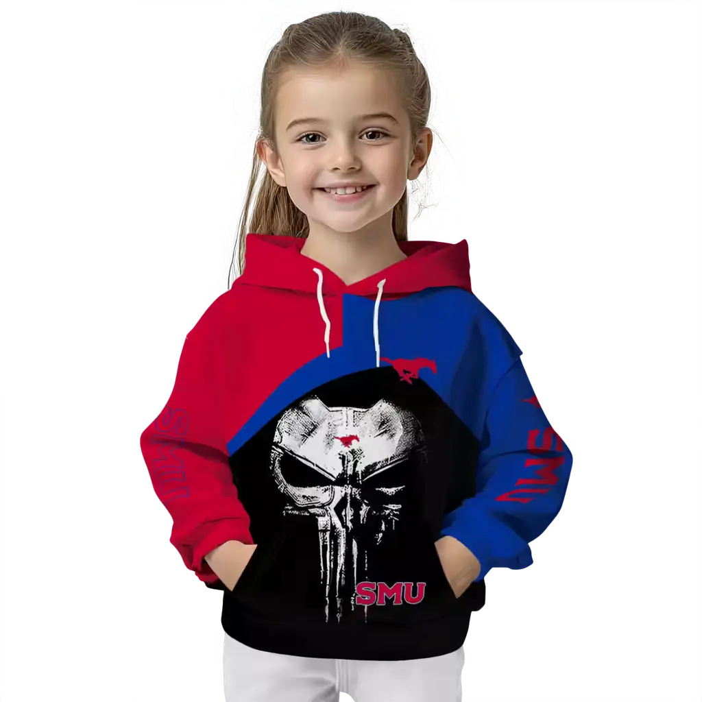 smu mustangs skull punisher red black hoodie top rated smu mustangs skull punisher red black hoodie top rated