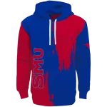 smu mustangs splatter effect blue hoodie best selling