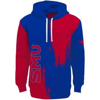 smu mustangs splatter effect blue hoodie best selling