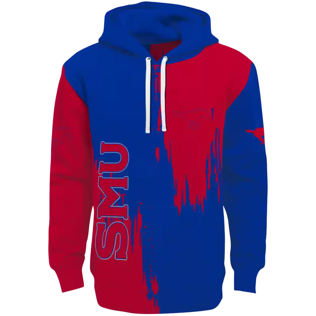 smu mustangs splatter effect blue hoodie best selling smu mustangs splatter effect blue hoodie best selling