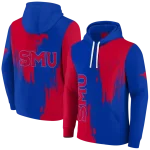 smu mustangs splatter effect blue hoodie best selling
