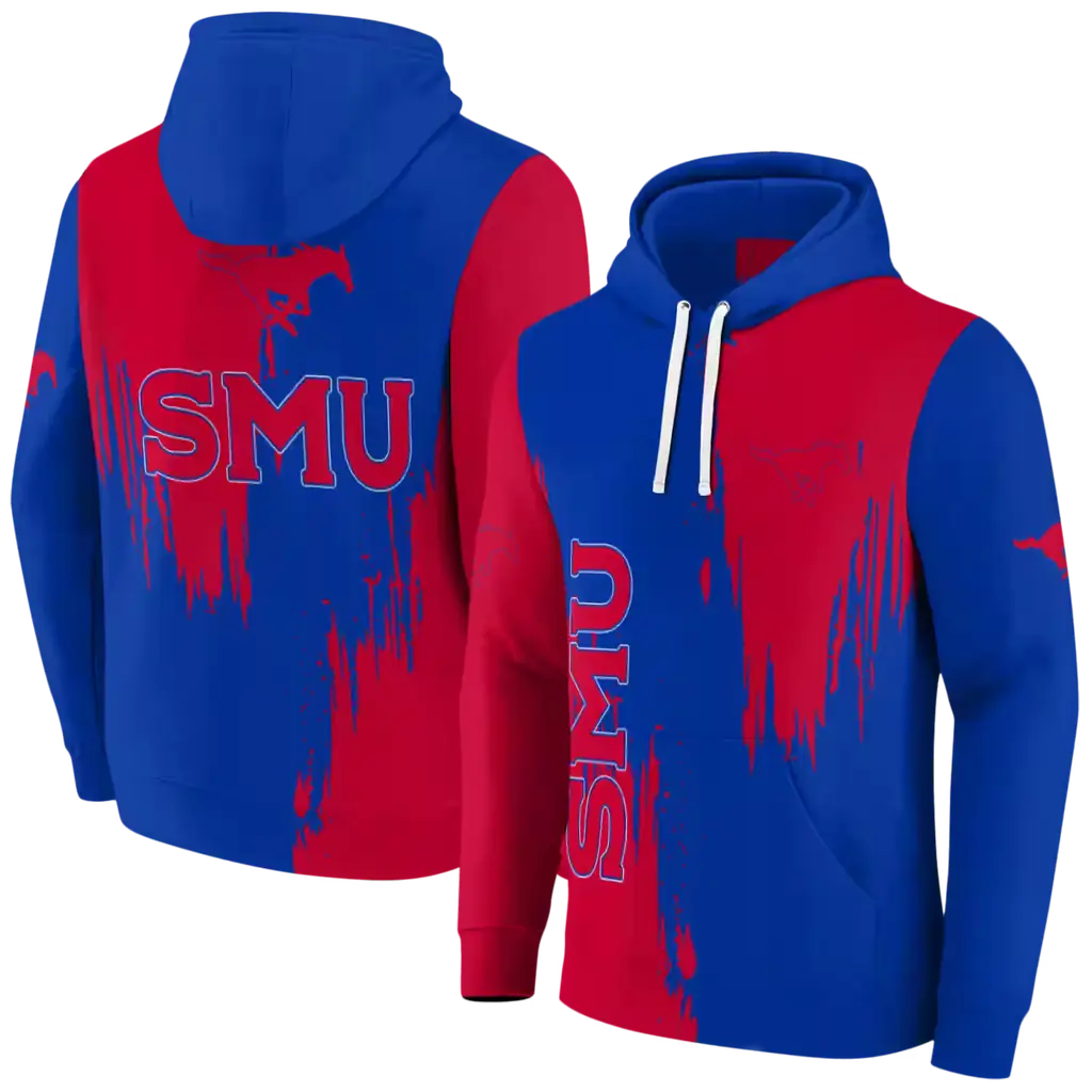 smu mustangs splatter effect blue hoodie fashion forward smu mustangs splatter effect blue hoodie fashion forward