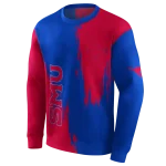smu mustangs splatter effect blue hoodie best selling