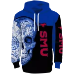 smu mustangs sugar skull blue black hoodie best selling