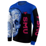 smu mustangs sugar skull blue black hoodie best selling