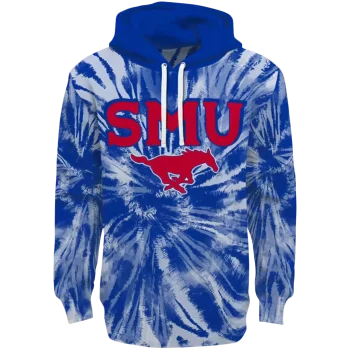 smu mustangs tie dye pattern blue hoodie best selling