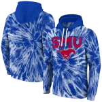 smu mustangs tie dye pattern blue hoodie best selling