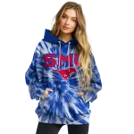 smu mustangs tie dye pattern blue hoodie best selling