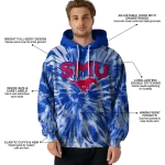 smu mustangs tie dye pattern blue hoodie best selling