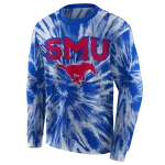 smu mustangs tie dye pattern blue hoodie best selling