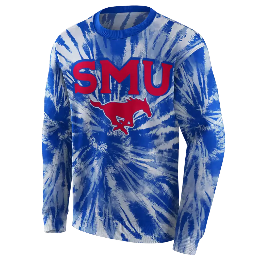 smu mustangs tie dye pattern blue hoodie new arrival smu mustangs tie dye pattern blue hoodie new arrival