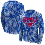 smu mustangs tie dye pattern blue hoodie best selling