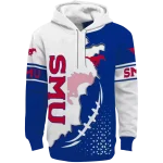 smu mustangs triangular pattern blue white hoodie best selling