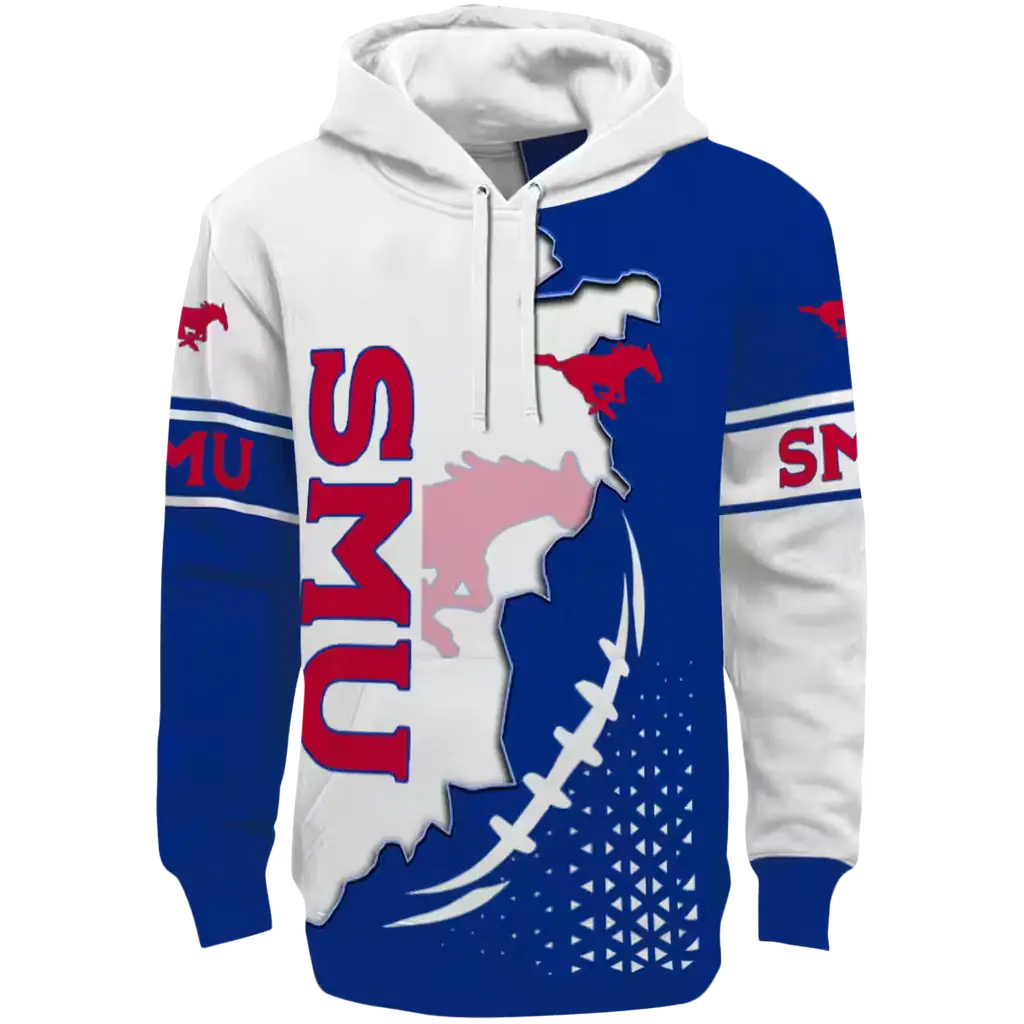 smu mustangs triangular pattern blue white hoodie best selling smu mustangs triangular pattern blue white hoodie best selling