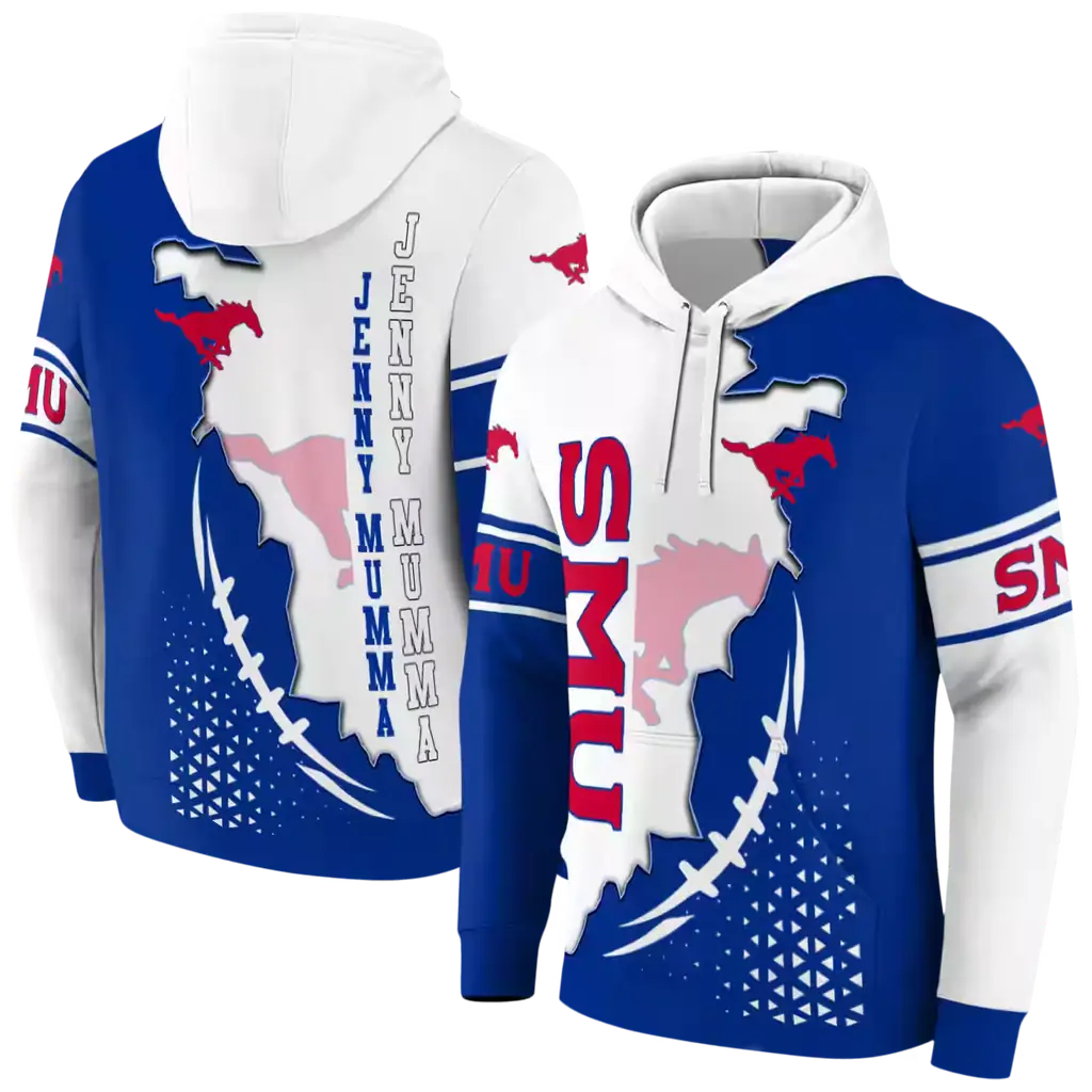 smu mustangs triangular pattern blue white hoodie fashion forward smu mustangs triangular pattern blue white hoodie fashion forward