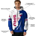 smu mustangs triangular pattern blue white hoodie best selling