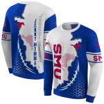 smu mustangs triangular pattern blue white hoodie best selling