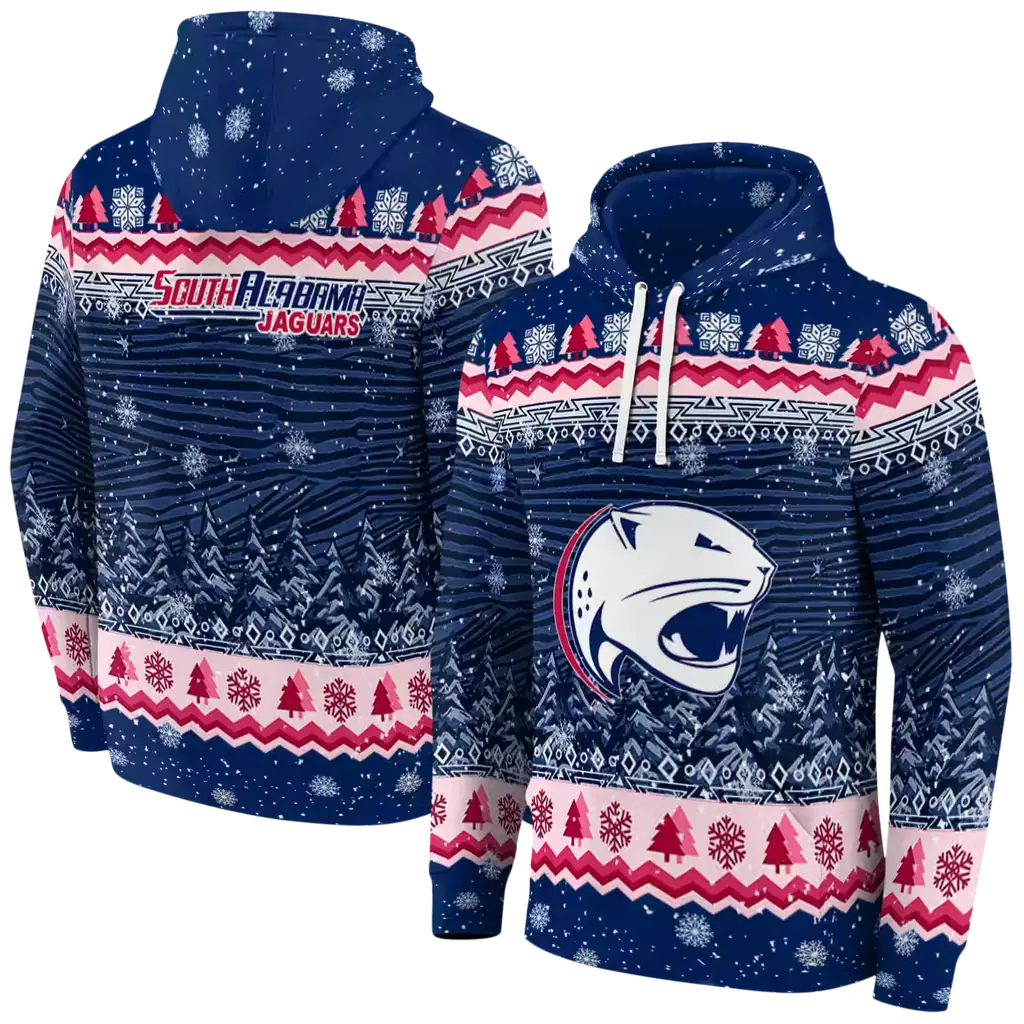south alabama jaguars christmas trees blue hoodie fashion forward south alabama jaguars christmas trees blue hoodie fashion forward