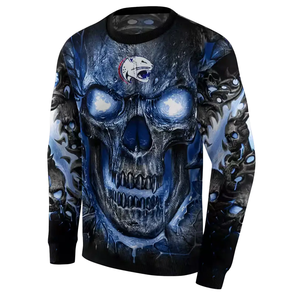 south alabama jaguars demonic skull blue black hoodie new arrival south alabama jaguars demonic skull blue black hoodie new arrival