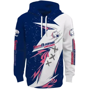 south alabama jaguars dynamic slash blue white hoodie best selling