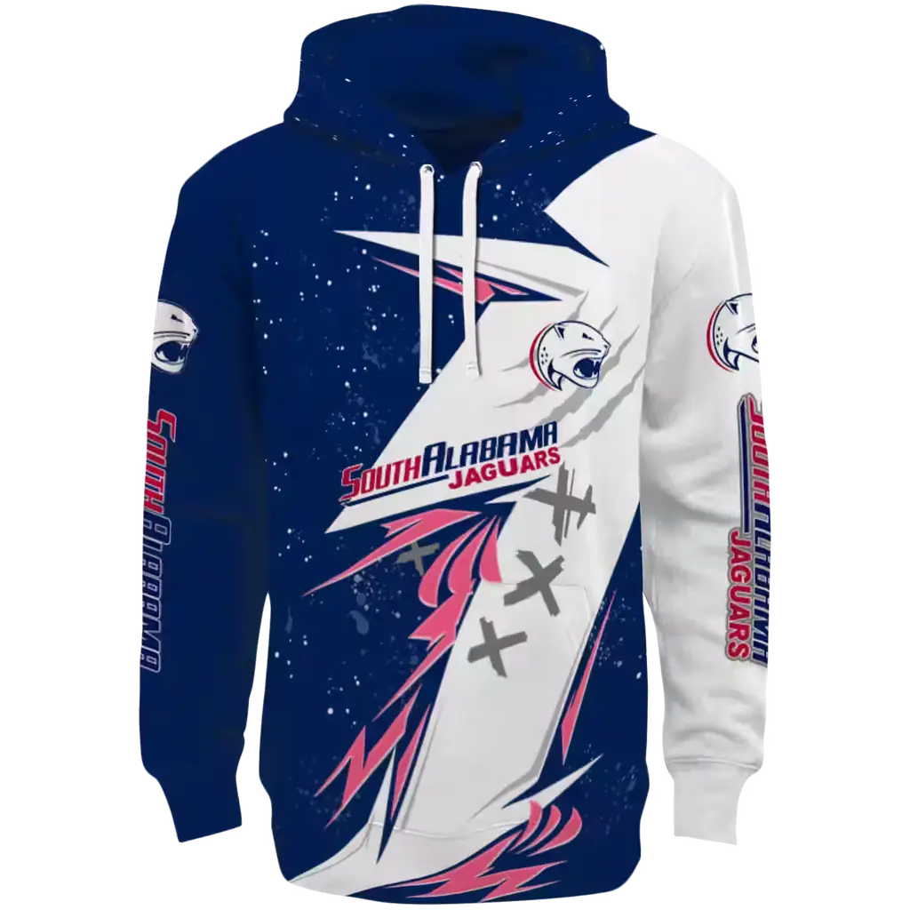 south alabama jaguars dynamic slash blue white hoodie best selling south alabama jaguars dynamic slash blue white hoodie best selling