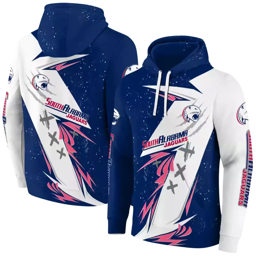 south alabama jaguars dynamic slash blue white hoodie fashion forward south alabama jaguars dynamic slash blue white hoodie fashion forward