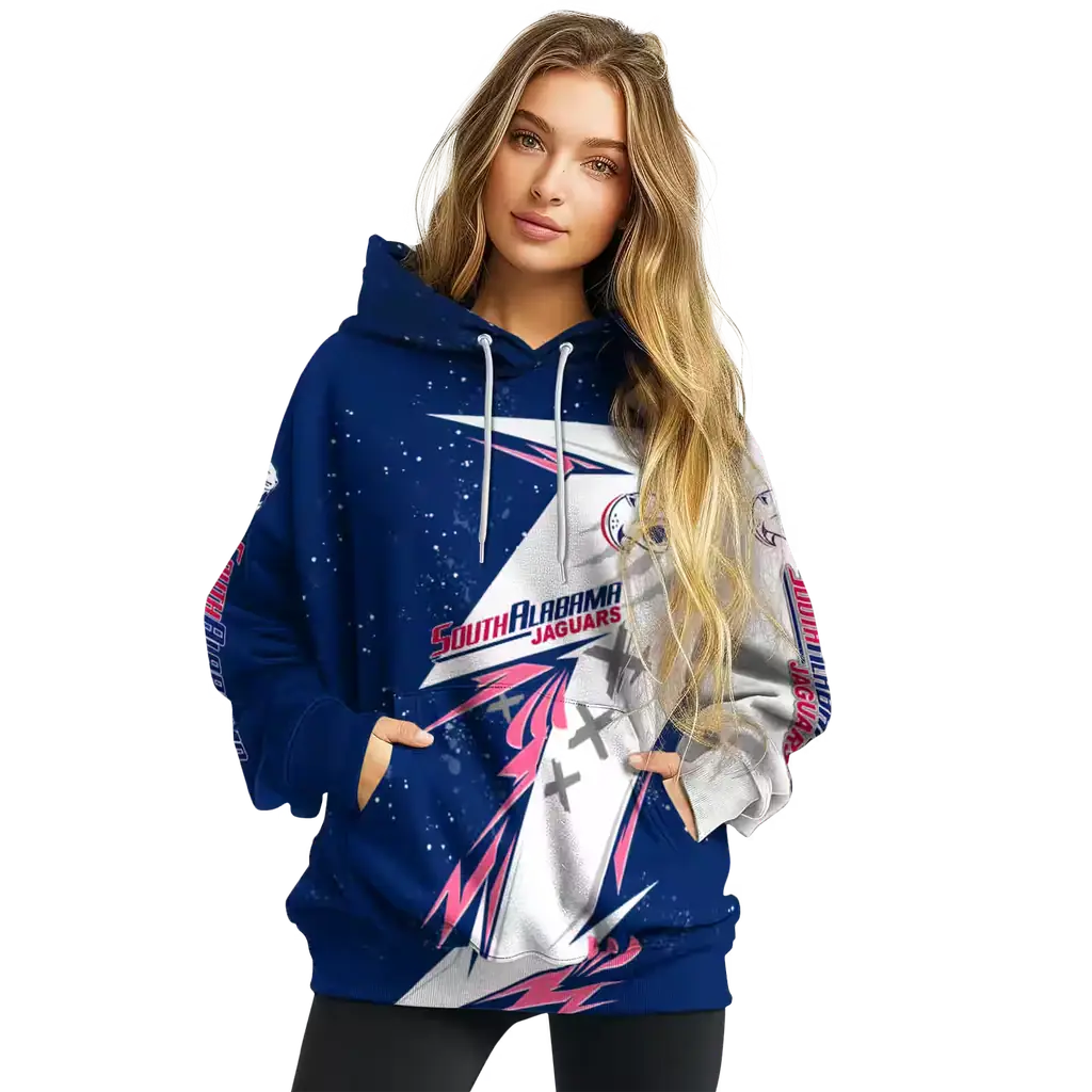south alabama jaguars dynamic slash blue white hoodie high quality south alabama jaguars dynamic slash blue white hoodie high quality