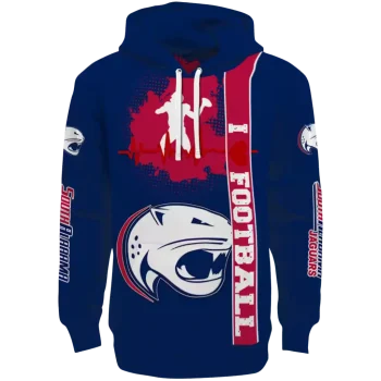 south alabama jaguars football heartbeat blue hoodie best selling