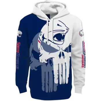 south alabama jaguars graphic punisher blue white hoodie best selling