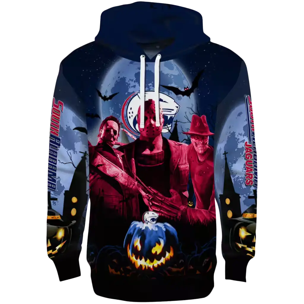 south alabama jaguars halloween vibes blue black hoodie best selling south alabama jaguars halloween vibes blue black hoodie best selling